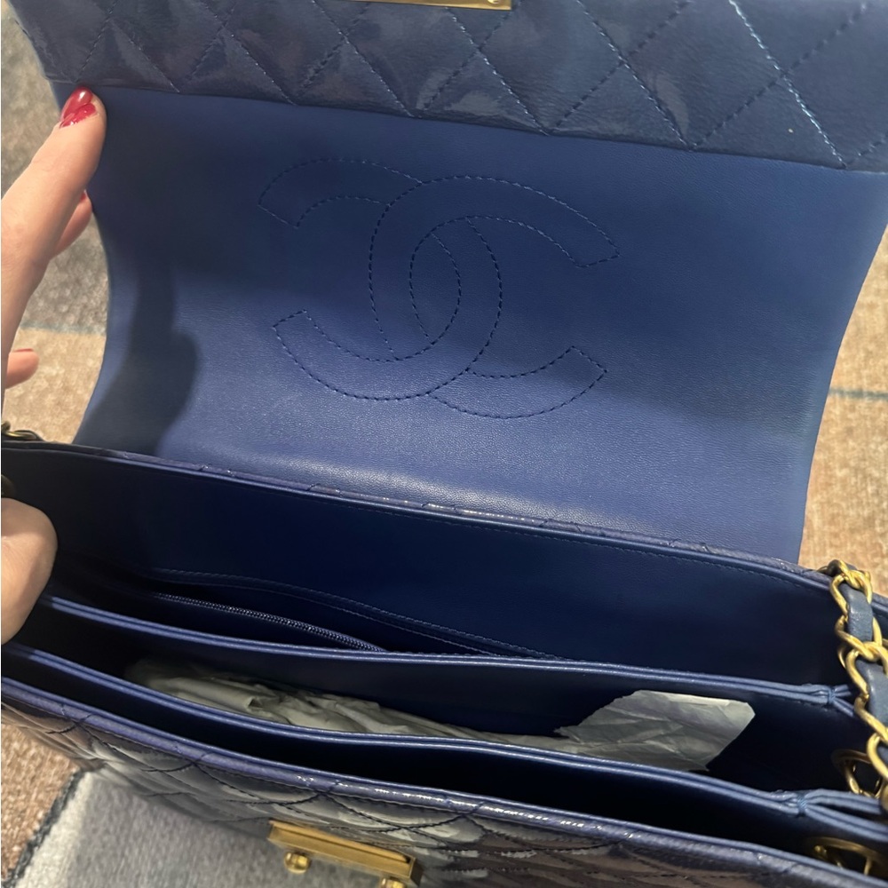 NEW Chanel Goatskin Quilted 3 Pocket Accordion Flap Bag Handbag - Picture 9 of 11